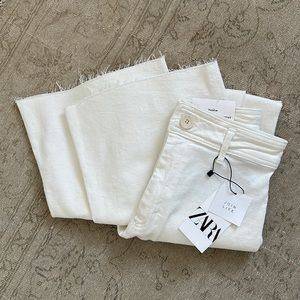 Zara Marine Straight wide leg denim in white size 4